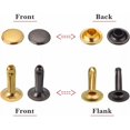 thumbnail image 3 of Metal Tubular Rivet Snap Button with Fixing Kit for Leather Craft Repairs Decoration, 3 Sizes, 60 Set,Versailles, 3 of 5