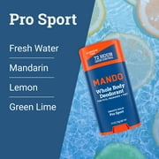 Mando Whole Body Deodorant - Men’s Aluminum-Free Smooth Solid Stick Deodorant - Pro Sport - 2.65oz