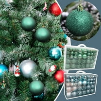 Christmas Tree Ornaments Set, 100 Pack Blue and Silver Shatterproof Balls for Holiday Tree, Party, and Wedding Decoration with Reusable Storage Box
