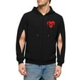 thumbnail image 2 of Kakii Men's Graphic Monster Hoodie with Arm Zipper Vents, Black Full Zip Sweatshirt with Side Ventilation & Front Pocket, 2 of 6
