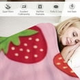 thumbnail image 3 of COMIO  Pink Strawberry Fuzzy Flannel Blanket Throw, Super Soft Lightweight Blanket Throw for Couch Chair Sofa, Cozy Bed Blanket for Kids Adults, 3 of 6