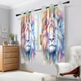 thumbnail image 7 of Colorful Lion Face Blackout Curtains Patio Door Curtains Window Decoration for Bedroom Living Room 2 Panels, 7 of 7
