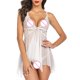 thumbnail image 4 of Gibobby Conjunto de lencería Sexy Lencería para mujer, enterizo de peluche con entrepierna a presión(Blanco, CH), 4 of 5