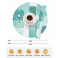 thumbnail image 6 of 15 Inch Round Placemats Set of 4, Green Geometric Non Slip Heat Insulation PP Table Mats, Watercolor Ombre Modern Abstract Art Washable Place Mats for Kitchen Dining Party Table Decor, 6 of 7