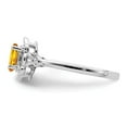 thumbnail image 3 of Diamond2Deal 925 Sterling Silver Citrine and Diamond Solitaire Engagement Ring Size 10 for Women, 3 of 5