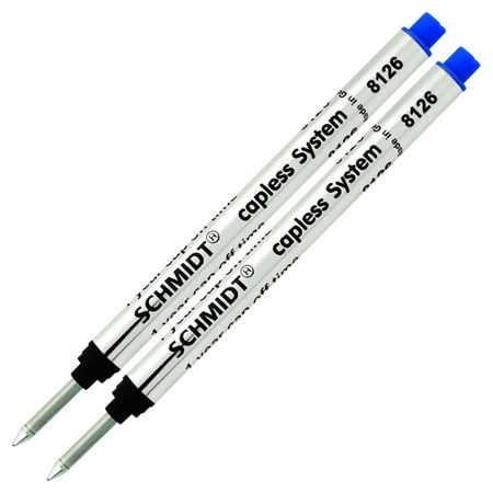 UPC: 0080333581247 | Schmidt 8126 Long Capless Rollerball Refill – Blue  Fine Point 0.6mm  2 Pack (SC58124)