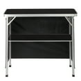 thumbnail image 2 of Portable Folding Bar Table with Shelf, Tradeshow Podium Table with Black Skirt and Carrying Bag, for Indoor Outdoor Party Picnic Exhibition, Black, 2 of 15