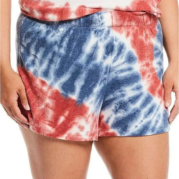 P.J. Salvage Womens Spiral Tye-Dye Pajama Shorts, Multicoloured, Plus Size, 2X