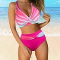 thumbnail image 2 of YUIVH Tankini Swimsuits For Women Bikini Sexy Push Up Two Piece Swimsuits Vintage Swimsuit Two Piece Retro Ruched High Waist Print Bikini Set Sexy Bathing Suits Beach Wear, 2 of 7