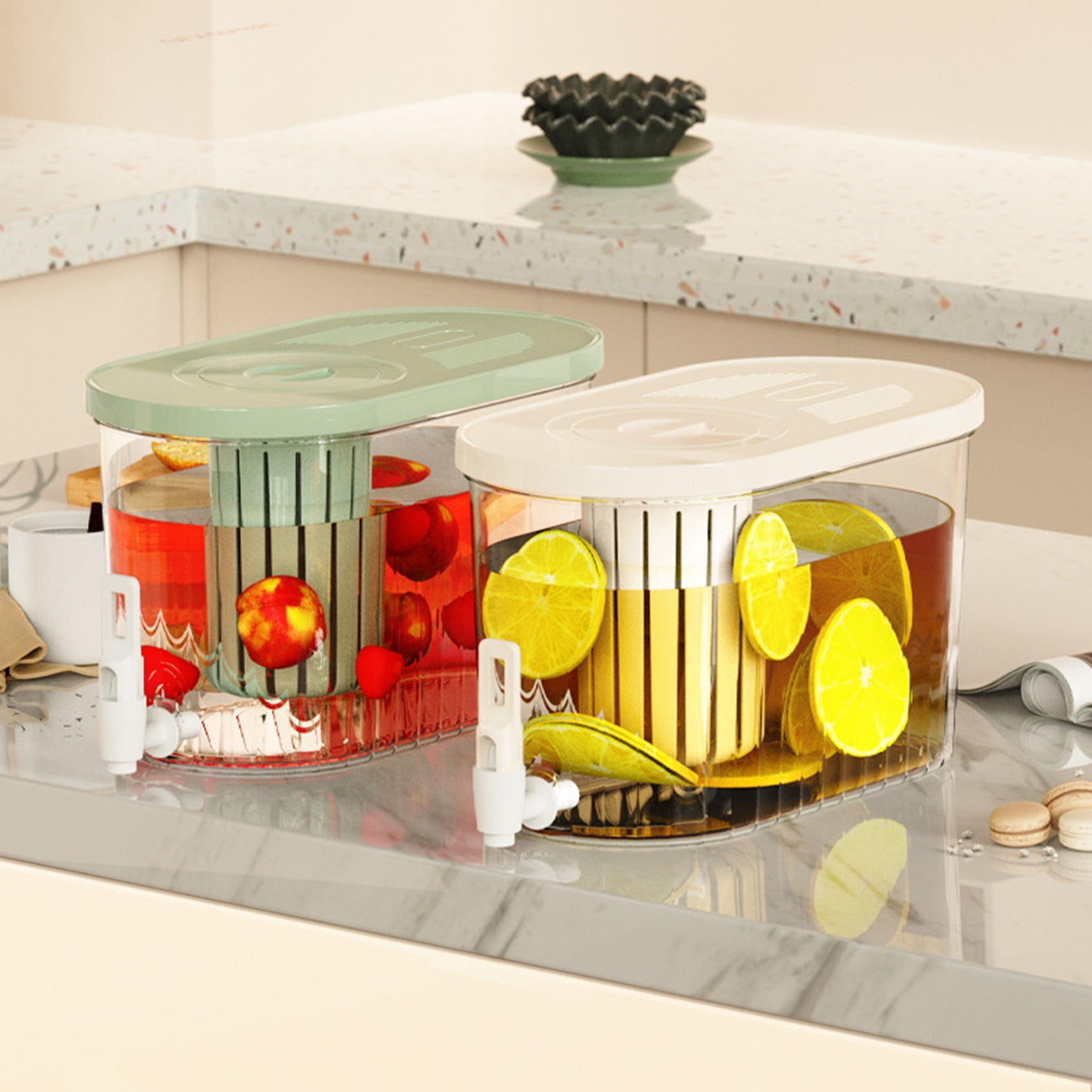 Distributeur De Boisson Pour Réfrigérateur - Réservoir à Jus Spigot - Grande Chaudière Froide De 4,5 L - Avec Robinet Et Filtre - Pour Barbecues, Fêtes Au Bord De La Piscine