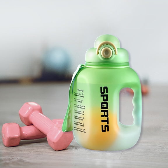 UNLLLL Large-capacity Water Cup Sports Kettle, Sports Bottle Big Belly Cup, Portable Hand-Held Fitness Cup, High-temperature Plastic Cup 1600ml, for Women Men, Green