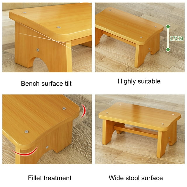 VONKY Safe Foot Stool - Anti-skid Bottom Humanized Angles Smooth Line No Burr Footstool Home Low Stool Original
