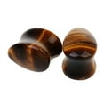thumbnail image 5 of Pair Ear Gauge Double Flared Body Jewelry 10mm Tigers Eye, 5 of 6