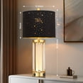 thumbnail image 2 of 25" Morden Table Lamps Set of 2 with USB A+C Ports and Night Light, Unique Star Hallow Black Shade Lamp for Bedroom,Living Room (Bulb Included), 2 of 8