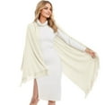 thumbnail image 2 of Weikingp Shawl Wraps for Women Shawls And Wraps for Evening Dresses Pashmina Shawls Wraps for Wedding Party Softable Shawl Wraps Scarf for Women () White polyester, 2 of 4