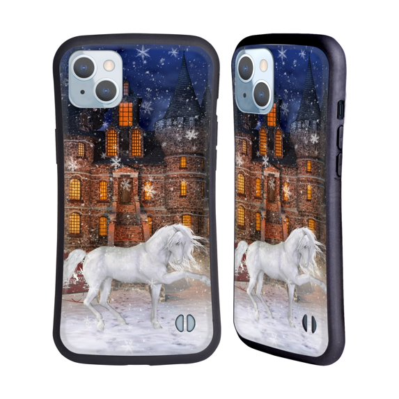 Head Case Designs Officially Licensed Simone Gatterwe Horses Christmas Time Hybrid Case Compatible with Apple iPhone 14 Plus