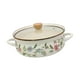 thumbnail image 2 of Olla de esmalte con tapa, olla para cocinar a fuego lento, utensilios de cocina vintage con doble asa, para espesar sopa flores, 2 of 9