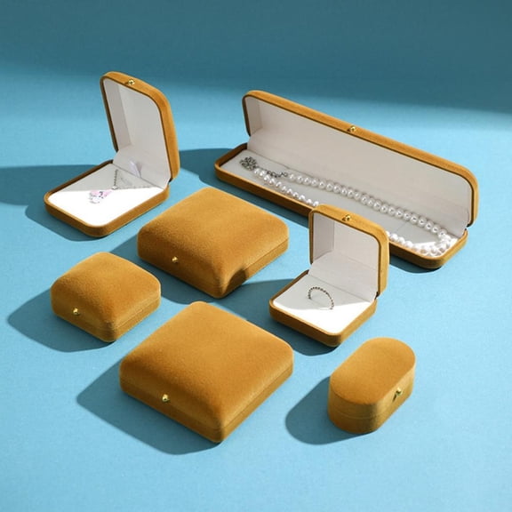 Velvet Jewelry Box with Golden Clasp Flip-Top Jewelry Organizer for Rings Earrings Necklaces Bracelets Soft Flocking Storage Case Luxury Portable Jewelry Holder for Women Gifts