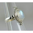 thumbnail image 3 of Navya Craft Rainbow Moonstone Oval 925 Sterling Silver Handmade Women Statement Ring Size 4.5, 3 of 4