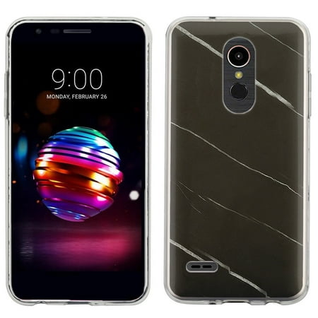 Slim-Fit Case for LG K30 / LG Premier PRO LTE, OneToughShield ® Scratch-Resistant TPU Protective Phone Case - Marble / Black