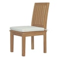 thumbnail image 3 of Modern Contemporary Urban Design Outdoor Patio Balcony Garden Furniture Side Dining Chair and Table Set, Wood, White Natural, 3 of 8