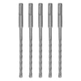 thumbnail image 1 of 5 Pcs Rotary Hammer Drill Bit 160mm Length 2 Flute Self Centering Carbide Tip Impact Drill Bits for Brick Stone Concrete 7mm/0.28in, 1 of 5