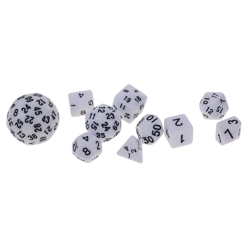 20x Digital Dices Multi-sided Dice Set D&D RPG Playing Game Dice Black&Red 