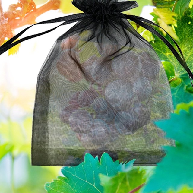 Bolsas De Protección De Frutas 100 bolsas de protección para frutas, bolsa de cultivo de malla reutilizable, accesorios de jardín (negro)