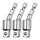 thumbnail image 1 of Uxcell 3Pcs Adaptador de Socket de Impacto 3/8" Drive 1/4" Vástago Hexagonal 360 Grados Rotatable Acero CR-V Adaptador de Socket Giratorio Extensión de Bit de Controlador, Plata, 1 of 7