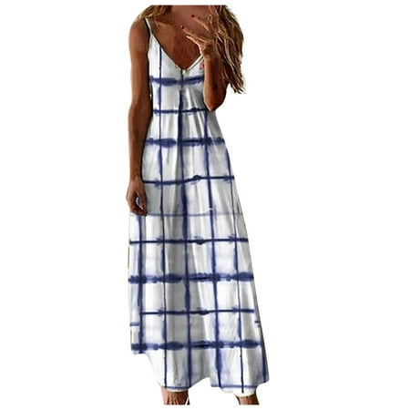 

koaiezne Women s Long Dress V-Neck Loose Lattice Print Straight Spaghetti Straps Dress Casual Long Sleeve Sweater Dresses for Women Shelf Bra Dress Women