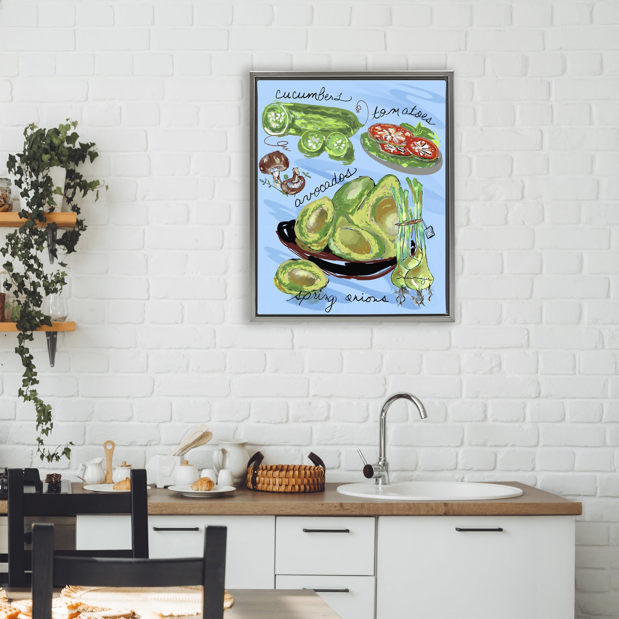 Stupell Industries Fresh Produce Collection Gray Framed Floater Canvas Wall Art, design by Susan Lugar