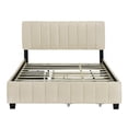 thumbnail image 3 of Queen Size Velvet Upholstered Platform Bed with 2 Storage Drawers and Twin XL Trundle, 3 of 13