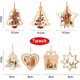thumbnail image 2 of Colgantes de árbol de Navidad, 7 piezas de adornos navideños de madera, adornos de árbol de Navidad de madera 3D, adornos colgantes de madera de bricolaje, decoración de árbol de Navidad, 2 of 5