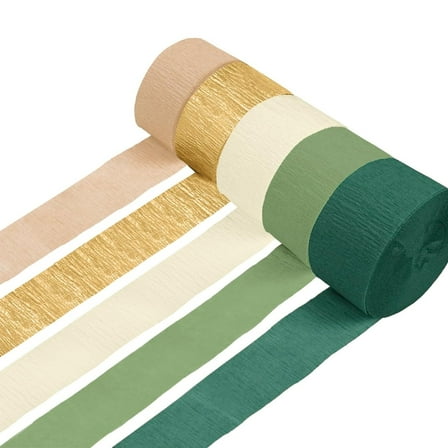 5 Rolls Crepe Paper Streamers, Boriyuan 5 Colors Crepe Paper Craft Streamers Party Supplies for Birthday Party DIY Christmas Wedding Ceremony Festivals Decoration (1.77in x 82ft/Roll)