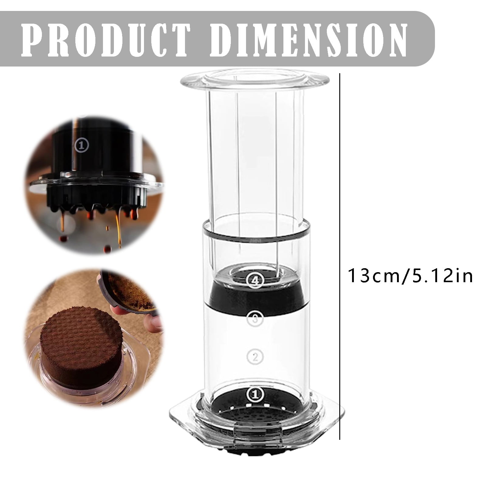 XYKA Compact Travel Coffee Maker - Portable Coffee Maker - 2 in 1 Small Travel Coffee Machine for K Cup Pod or Ground Coffee, 2-Cup Rapid Brew System with Anti-Spill Carafe