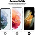 thumbnail image 2 of 3 Pack Compatible with Samsung Galaxy S21 Ultra 5G 6.8 inch Screen Protector - Flexible TPU Film with Easy Installation Kit, Support Ultrasonic Fingerprint, Full Coverage Bubble Free, 2 of 6