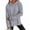 03#Gray, variant on Ladies Solid Color Oversized Hooded Pullover Sweatshirt Long Sleeve Top with Scalloped Wave Hem for Everyday Outdoor and Lounging Wear