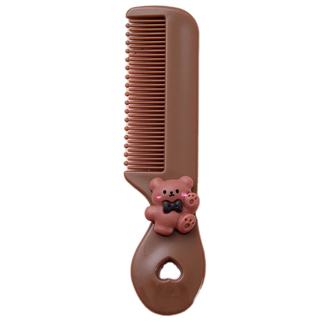Cute Kids Hair Comb, Pink, Plastic, 4.5 Inch, Detangling Brush with Decorat