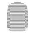 thumbnail image 5 of Miluxas Women's Solid Color Basic Plus Size Stripe Print Tees Long Sleeve Pleated Round Neck Casual Shirts Loose Daily Blouses White XL(XL), 5 of 6