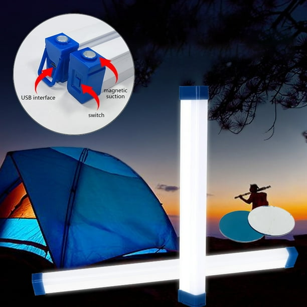 Electrodomésticos, lámpara de emergencia LED, lámpara de carga USB, corte de energía, iluminación de emergencia para acampar al aire libre, atenuación de tres velocidades, gancho magnético, toma de ca