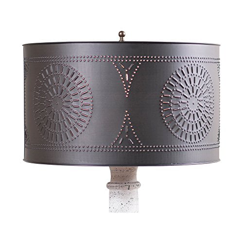 New 17" textured black punched tin lamp shade 