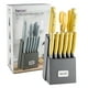 thumbnail image 1 of Juego de cuchillos de cocina Hecef 14 piezas acero inoxidable alto contenido de carbono bloque de madera, 1 of 8