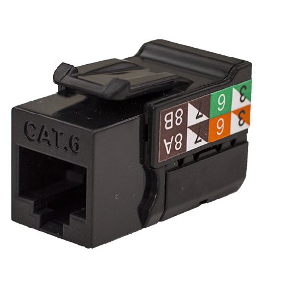 Conector Keystone Cat6 Rj45 Serie V-Max - Color Negro - (Paquete De 50)