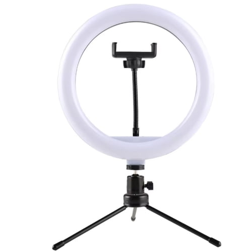 Trousse de Lumière de Remplissage Trépied de Bureau 10 Pouces Maquillage Anneau de Selfie en Direct Lumière Enregistrement Photo Lecture Lumière avec Pince pour Téléphone Photographie