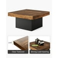 thumbnail image 5 of Tribesigns 35-Inch Square Coffee Table with LED Lights, Modern Brown and Black Wooden Living Room Center Table, Low Profile Cocktail Table with APP Control, 5 of 5