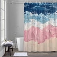 thumbnail image 5 of Pink Blue Shower Curtains for Bathroom, Beige Gradient Ocean Wave Abstract Beach Coastal Washable Fabric Shower Curtain with Hooks Waterproof Bathroom Decor Sets, 60 x 72 Inches, 5 of 9
