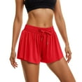 thumbnail image 2 of Athletic Running Shorts for Women Summer Elastic Waist 2 in 1 Double Layer Quick Drying Flowy Tennis Butterfly Shorts, 2 of 7