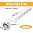 thumbnail image 4 of Woeilo 2Pcs 1 Teaspoon (5 mL | 5 cc | 1/3 Tablespoon) Single Measuring Spoon, Stainless Steel Individual Measuring Scoop, Long Handle Metal Only Silver, 4 of 5
