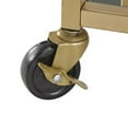 thumbnail image 6 of Chelsea Lane Mirror Glass Top Metal Bar Cart, Champagne Gold, 6 of 9