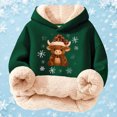 thumbnail image 4 of Highland Cow Christmas Sweatshirts-Cozy Hooded Pullover with Cow Print Design,Soft Warm Winter Kids Top,Cute Highland Cow Hoodie & Sweater for Holiday Season, 4 of 5